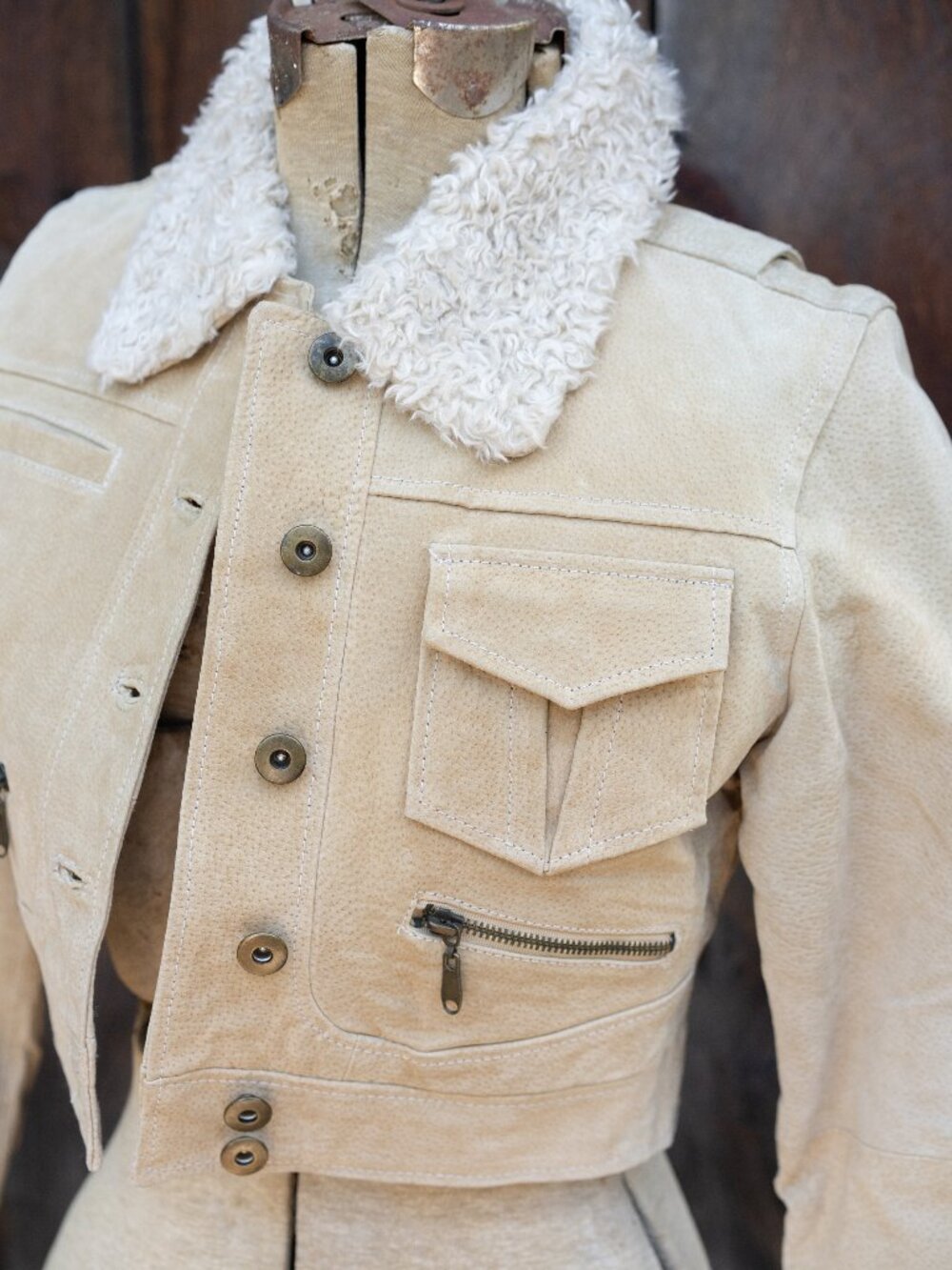 Jou Jou Cropped Suede Jacket